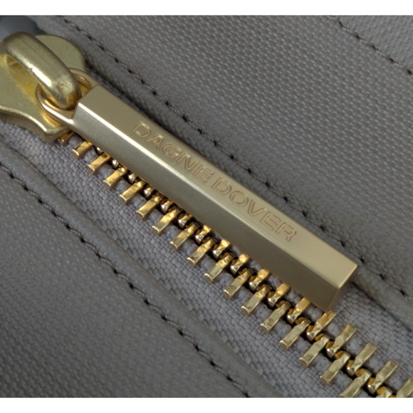 Dagne Dover Signature Classic Coated Canvas Tote New Bleecker Blush $265 Taupe - Picture 10 of 12